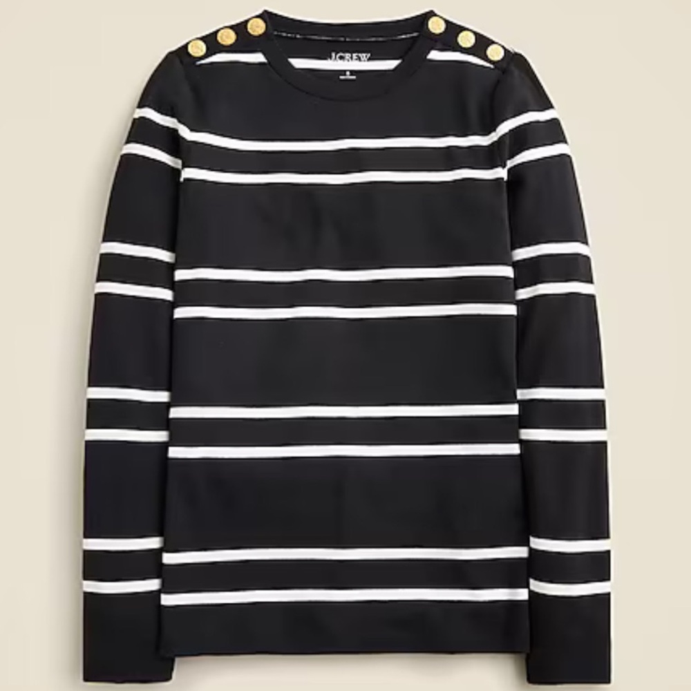 J.Crew Black and White Striped Shirt